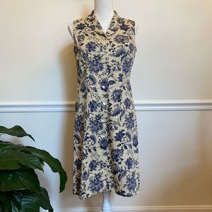 Talbots Sleeveless Button front Dress.